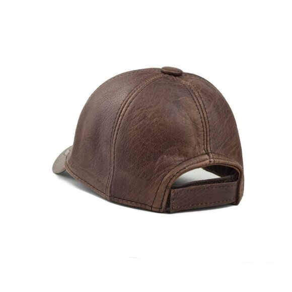 Real Lambskin Leather Ball Cap – Premium Leather Hat | Soft Genuine Leather | - Picture 4 of 6